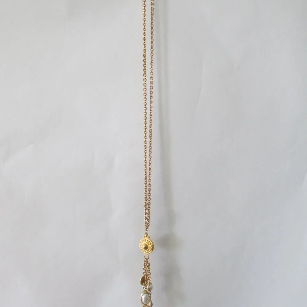 VINTAGE MATTE GOLDTONE NECKLACE - Picture 3 of 4